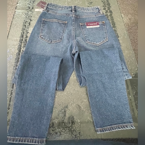 Nwt Vigoss Womens Friday High Rise‎ Tapered Boyfriend Blue Denim Jeans Size 24 - Picture 2 of 7